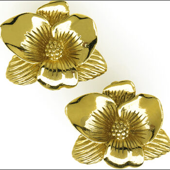 Magnolia flower clip earrings