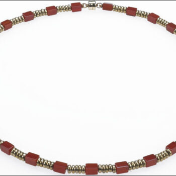 Egyptian necklace with Cylindrical Carnelian beads