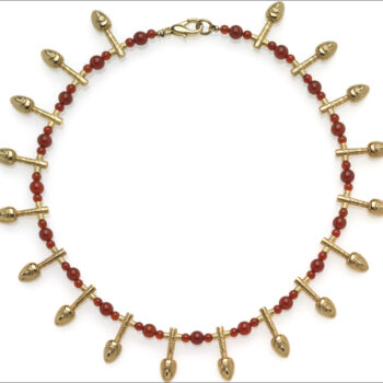 16" Egyptian Nefer Hieroglyph Carnelian Necklace