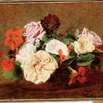 Fantin-Latour, Henri - Roses and Nasturtiums in a Vase