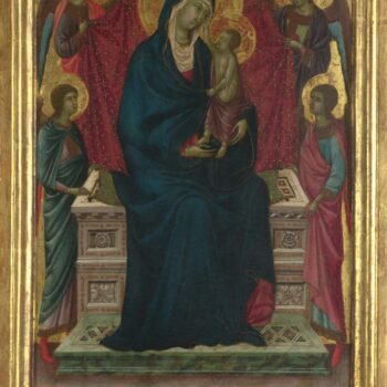 Follower of Duccio - The Virgin and Child with Four Angels