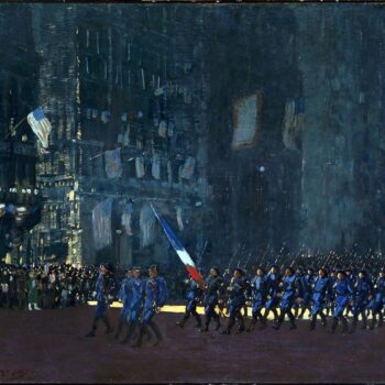 George Luks - Blue Devils on Fifth Avenue