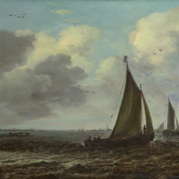 Imitator of Jan van Goyen - Sailing Vessels on a River in a Breeze