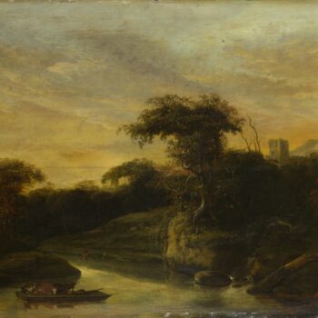 Jacob de Wet the Elder - A Landscape with a River at the Foot of a Hill