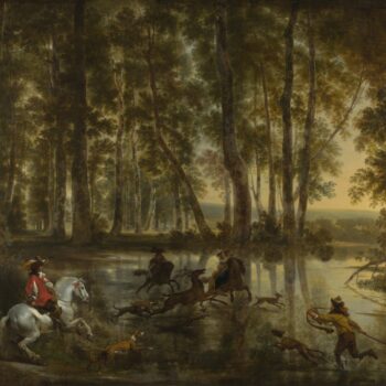 Jan Hackaert and Nicolaes Berchem - A Stag Hunt in a Forest