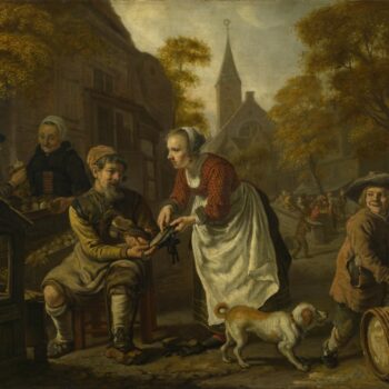 Jan Victors - A Village Scene with a Cobbler