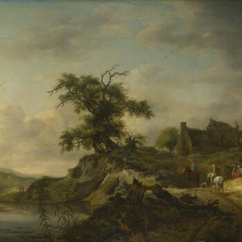Jan Wouwermans - A Landscape with a Farm on the Bank of a River