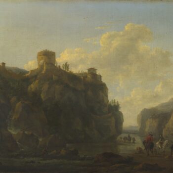 Lodewijck van Ludick - A River between Rocky Cliffs