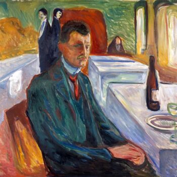 Munch - Self-Portrait with bottle of wine