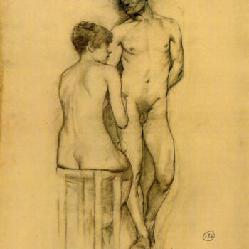 Naked Couple with Woman Sitting by Toulouse-Lautrec