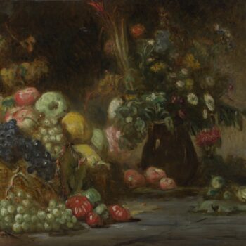Pierre Andrieu - Still Life with Fruit and Flowers