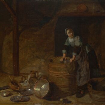Pieter van den Bosch - A Woman scouring a Pot