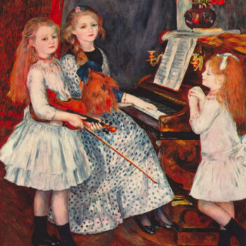 Portrait of the daughters of Catulle Mendès-at the piano by Renoir