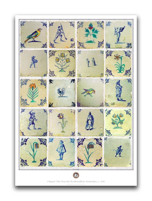 Poster, Delft Blue Tiles, Polychrome