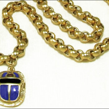 Scarab necklace, blue