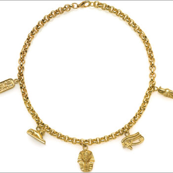 16" Egyptian necklace with 5 symboic charms