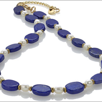 Lapis and pearl necklace