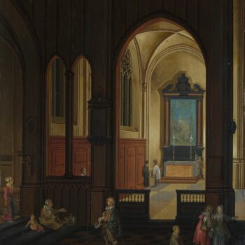 Studio of Pieter Neeffs the Elder - View of a Chapel at Evening