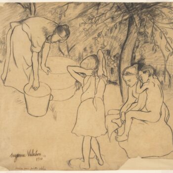 Suzanne Valadon - Drawing for the drypoint Children's Bath in the Garden
