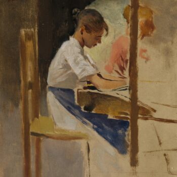 Telemaco Signorini - Sketch for 'Straw Weavers at Settignano'