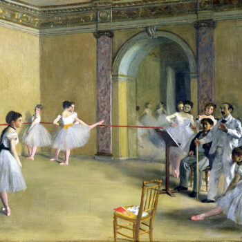 Le foyer de la danse a l'Opera de la rue Le Peltier by Degas