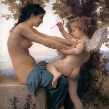 A Young Girl Defending Herself Against Eros