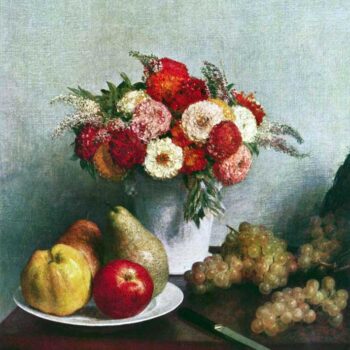 Still-Life with Flowers and Fruit by Fantin-Latour