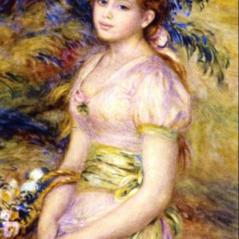 Young Girl with a Basket of Flowers by Renoir