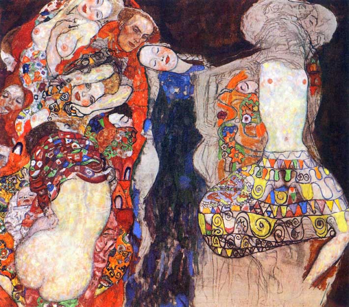 Adorn The Bride with Veil and Wreath by Klimt