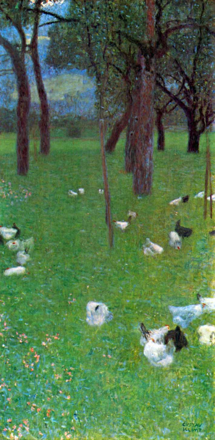 After The Rain (Garden with Chickens in St. Agatha) by Klimt