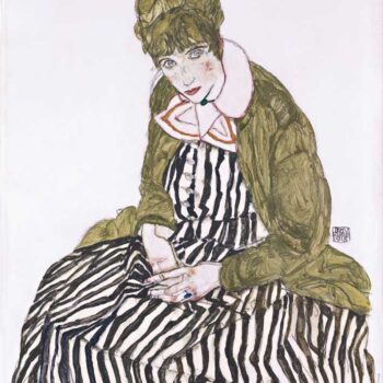 Egon Schiele - Edith with Striped Dress, Sitting