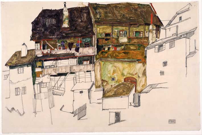 Egon Schiele - Old Houses in Krumau