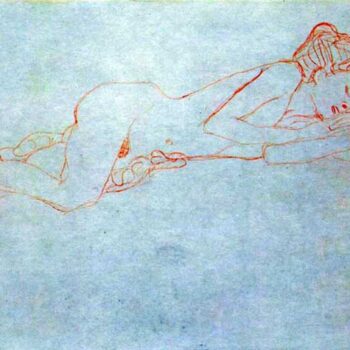 Liegender Female Nude by Klimt