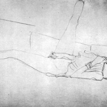 Liegender Female with Right Leg by Klimt