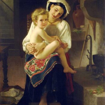 Young Mother Gazing at Her Child