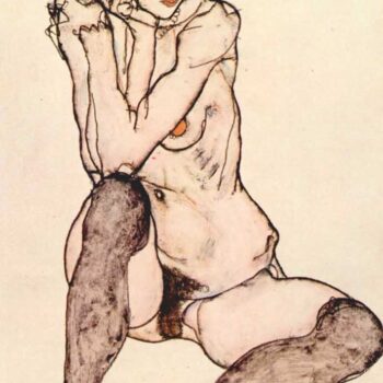 Sitting Female Nude by Egon Schiele