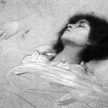 Study Sheet with The Upper Body of a Girl and Sketches by Klimt