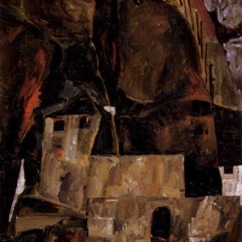 Wall and House and Terrain with Fence by Schiele