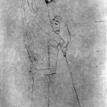 Woman and Man Standing in Profile by Klimt