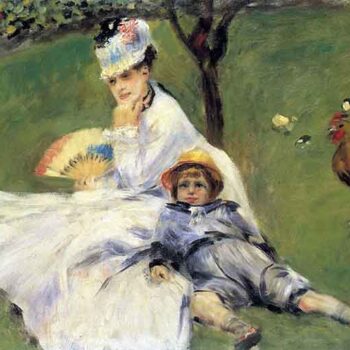 Camille Monet and Her Son Jean in The Garden of Argenteuil by Renoir