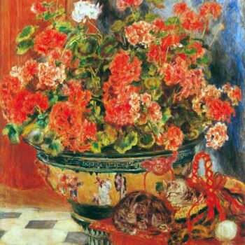 Geraniums and Cats by Renoir