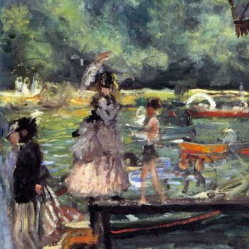 La GrenouillĚŁĺ¬Re, Detail by Renoir