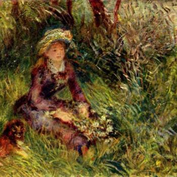 Madame Renoir with Dog by Renoir