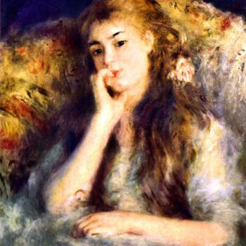 Portrait of a Girl in Thoughts by Renoir
