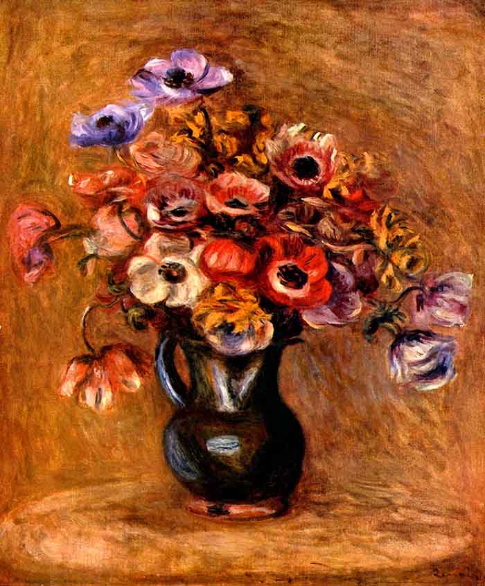Still Life with Anemones by Renoir