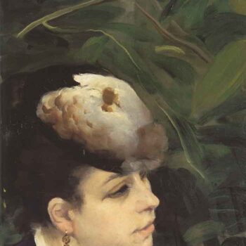 Woman with Gull Feathe (Detail) by Renoir