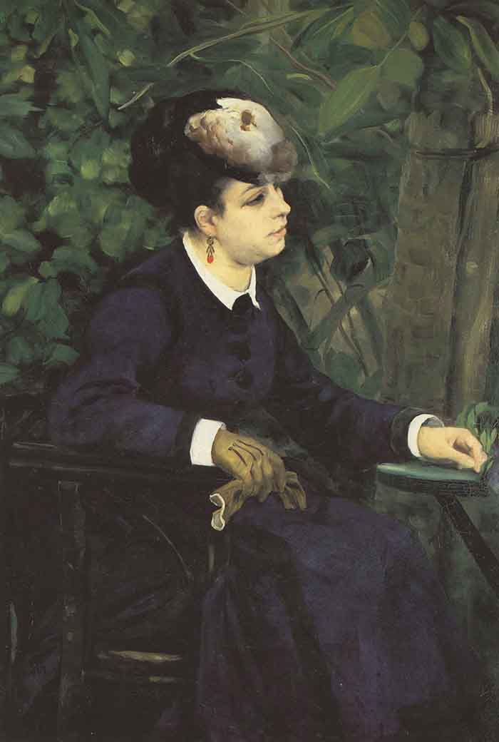 Woman with Gull Feather (Woman in The Garden) by Renoir