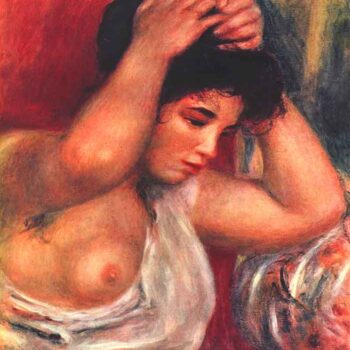 Young Woman Hairdressing by Renoir