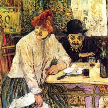 A La Mie in The Restaurant by Toulouse-Lautrec