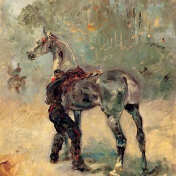 Artilleryman and His Horse by Toulouse-Lautrec